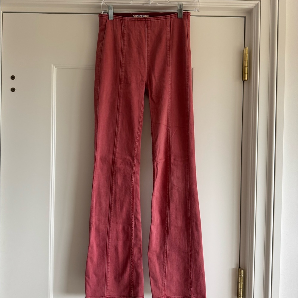 We The Free Free People Red Pull on Denim Pants